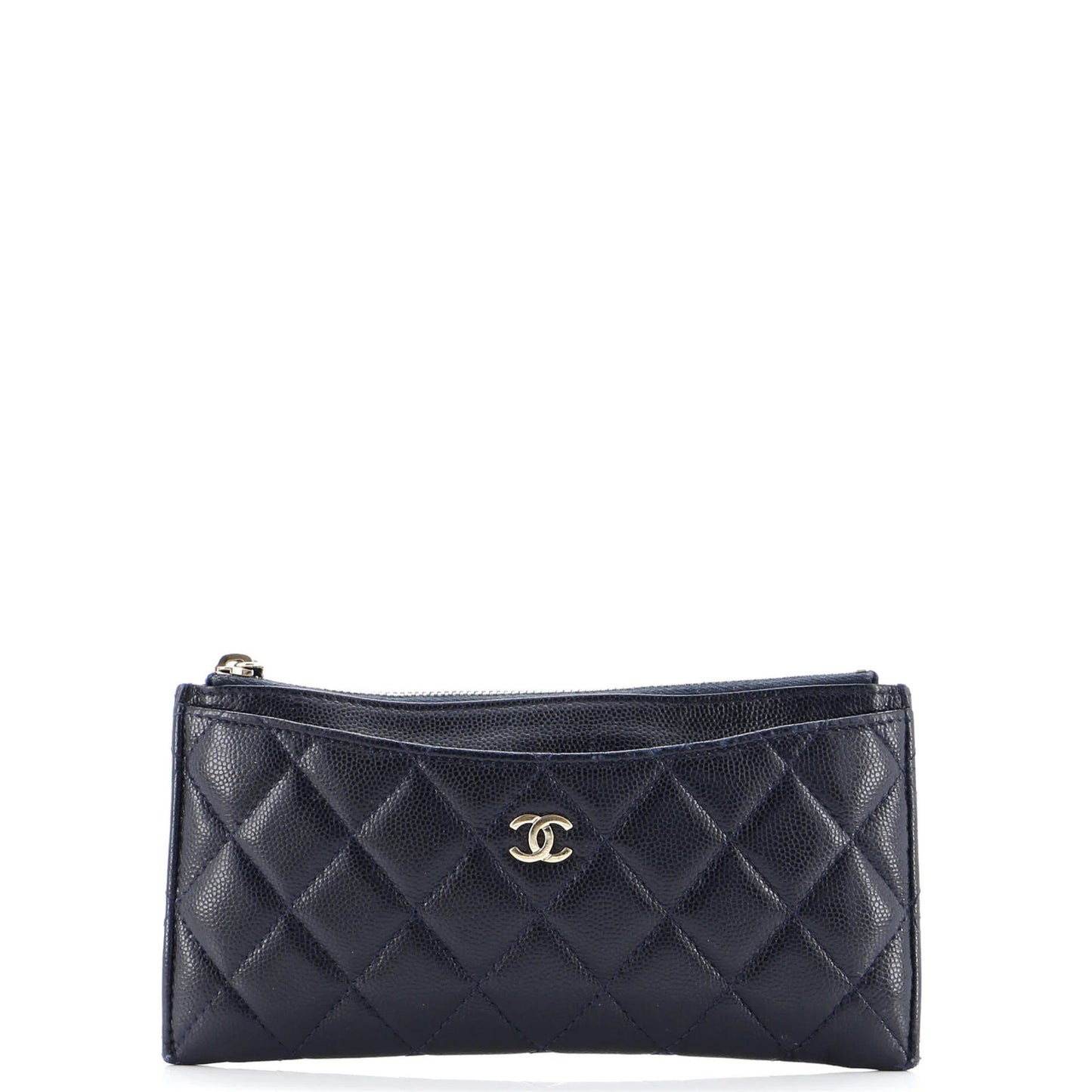 Chanel Classic Zip Pouch Quilted Caviar Long