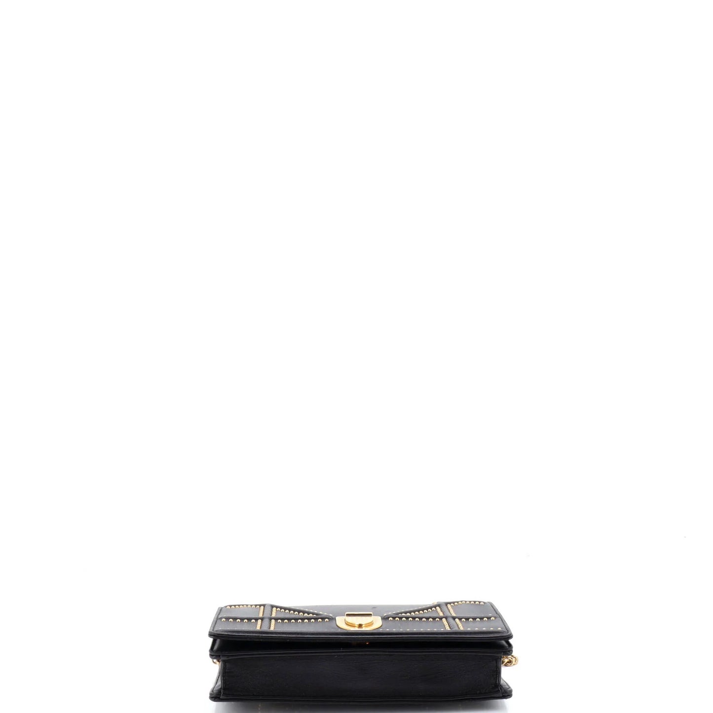 Leather Christian Dior Diorama Wallet on Chain Studded