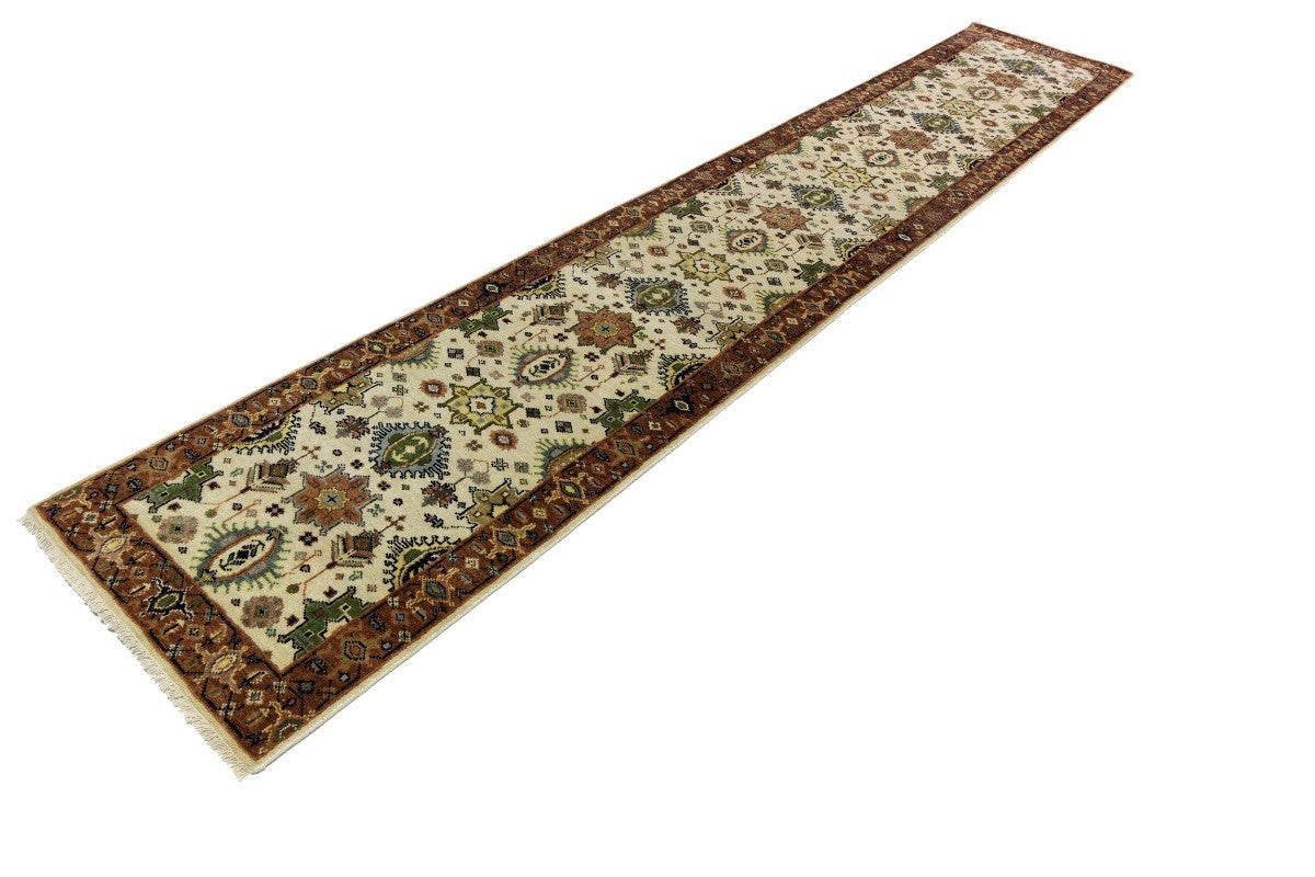 Oriental Karajeh Farmhouse Carpet Runner 3x14 ft Geometric Indo