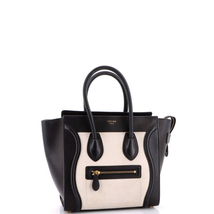 Celine Bicolor Luggage Bag Leather Micro