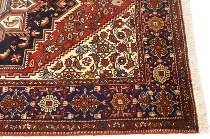 Vintage Bidjar Oriental Rug Geometric Design