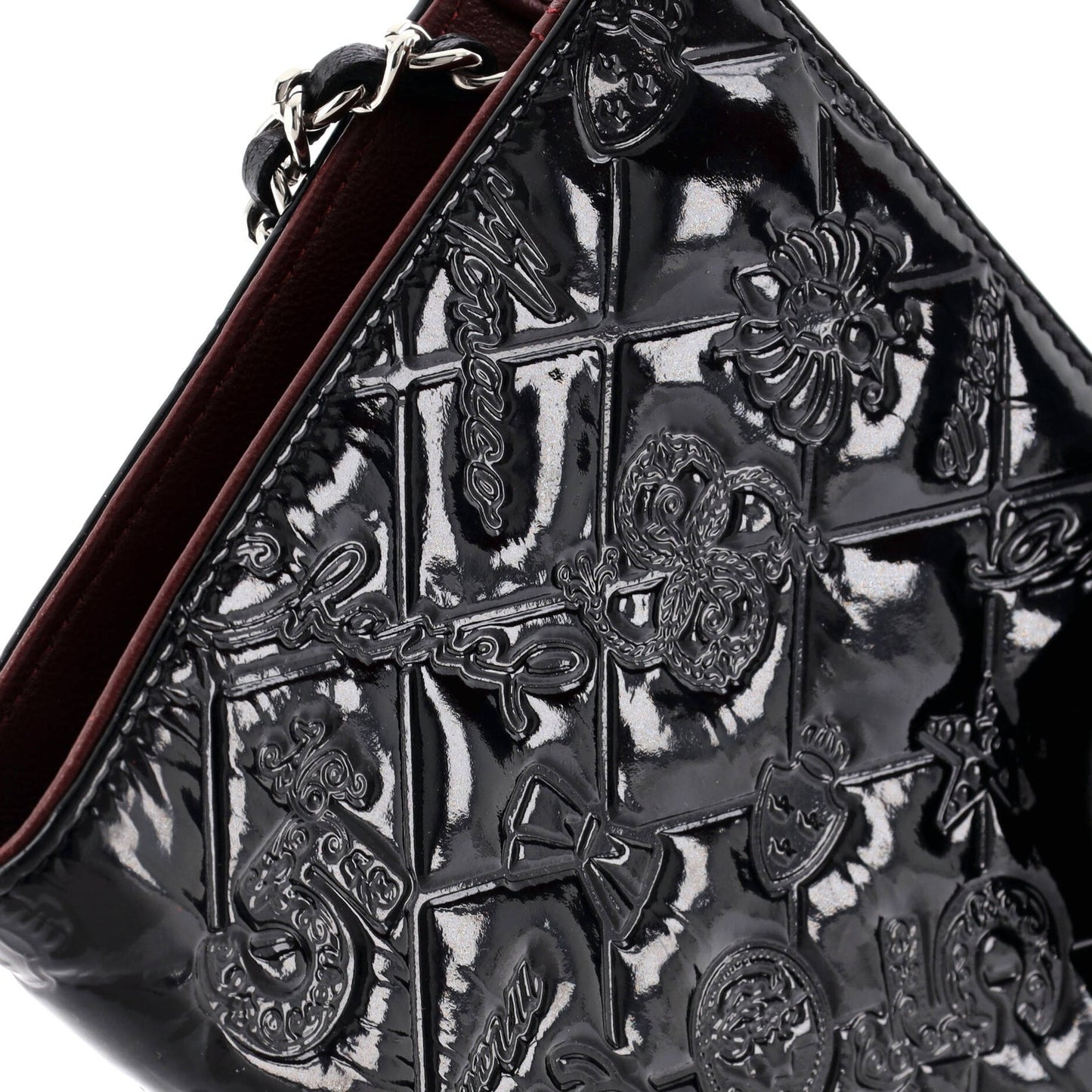 Chanel Lucky Symbols Wallet On Chain Embossed Quilted Patent