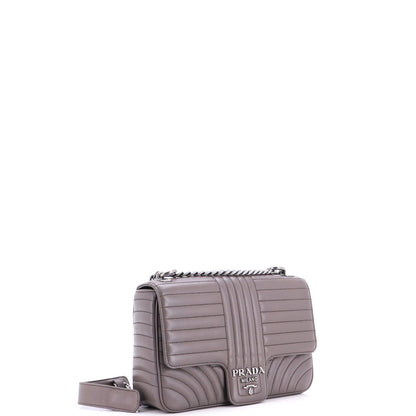 Prada Chain Flap Shoulder Bag Diagramme Quilted Leather Medium