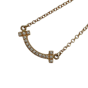 Tiffany & Co. T Smile Mini Diamond Necklace Au750