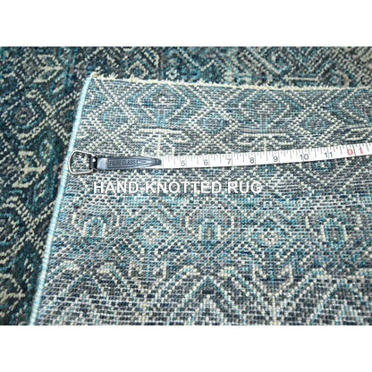 2'5"X7'7" Blue Kohinoor Herat Pattern Soft Wool Hand Knotted Runner Rug