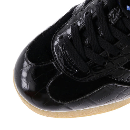 Gucci X Adidas Women'S Gazelle Wedge Sneakers Velvet And Crocodile Embossed