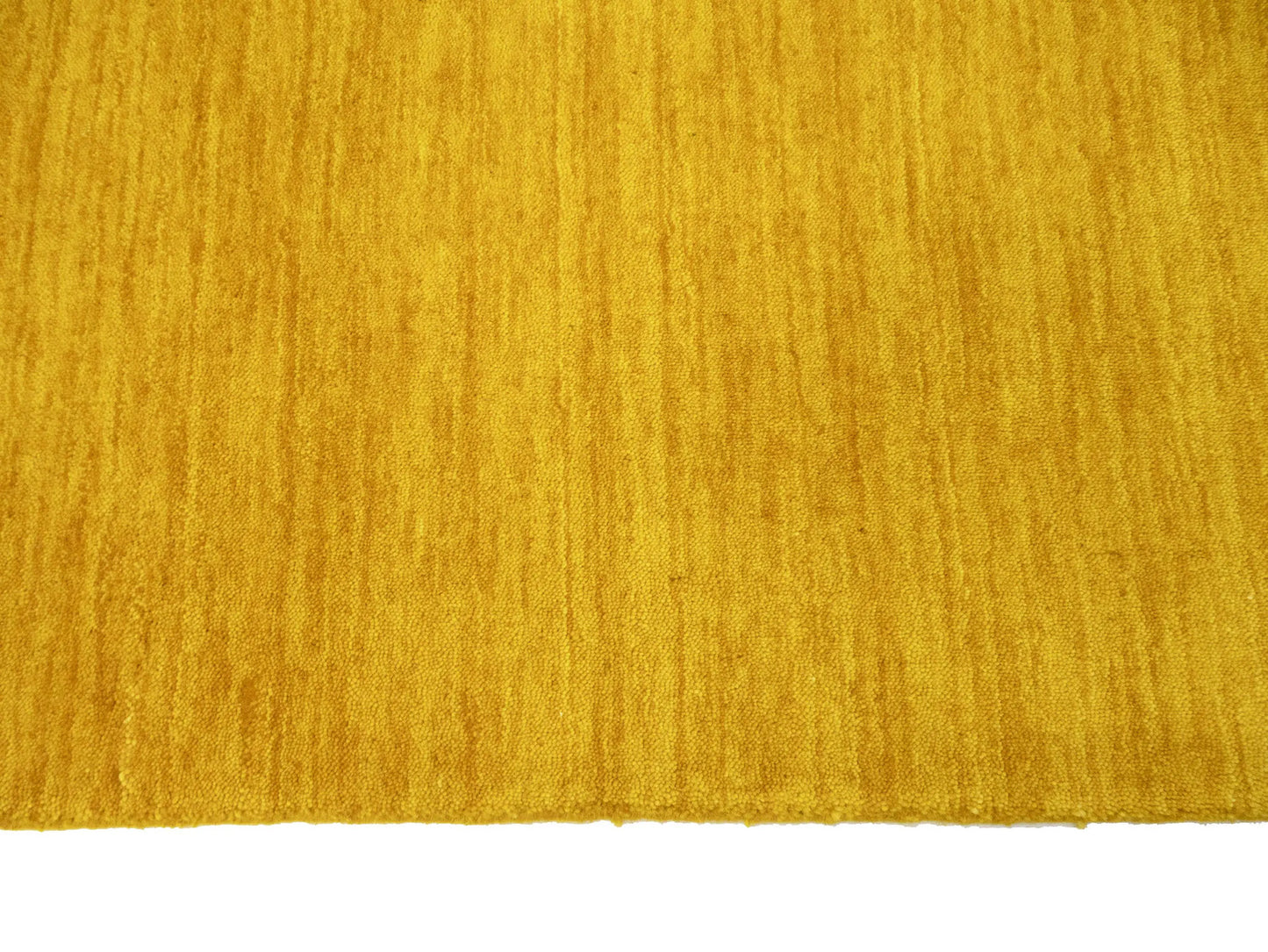 2'7x12'1 Marigold Solid Design Hand-Loomed Gabbeh Wool Runner Rug Carpet