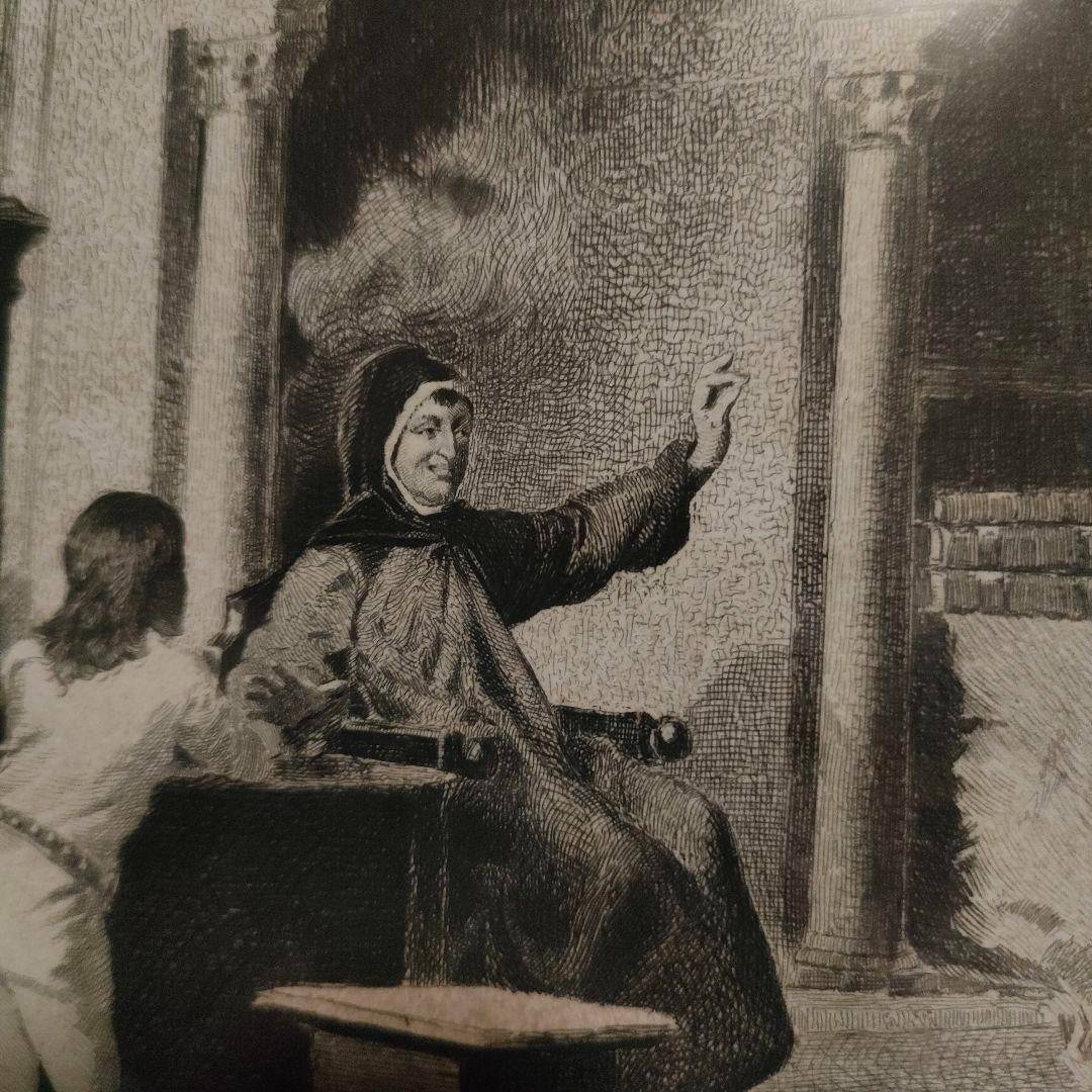 Antique 1886 Etching Boccaccio After Amos Cassioli By J.S. King  Gebbie & Co.