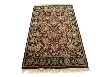 Handmade Agra Jaipur Wool Rug Rare Thick Pile