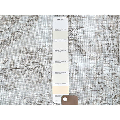 6'3"X9'6" Gray White Wash Cropped Thin Oriental Rug