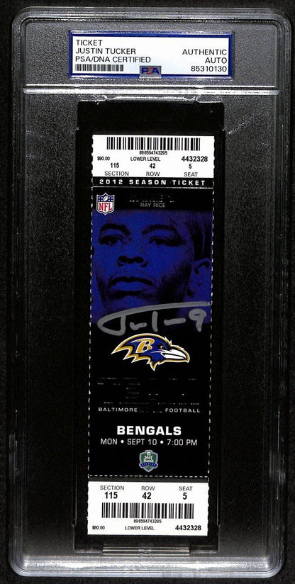 Justin Tucker Rookie Signed 2012 Full Ticket
