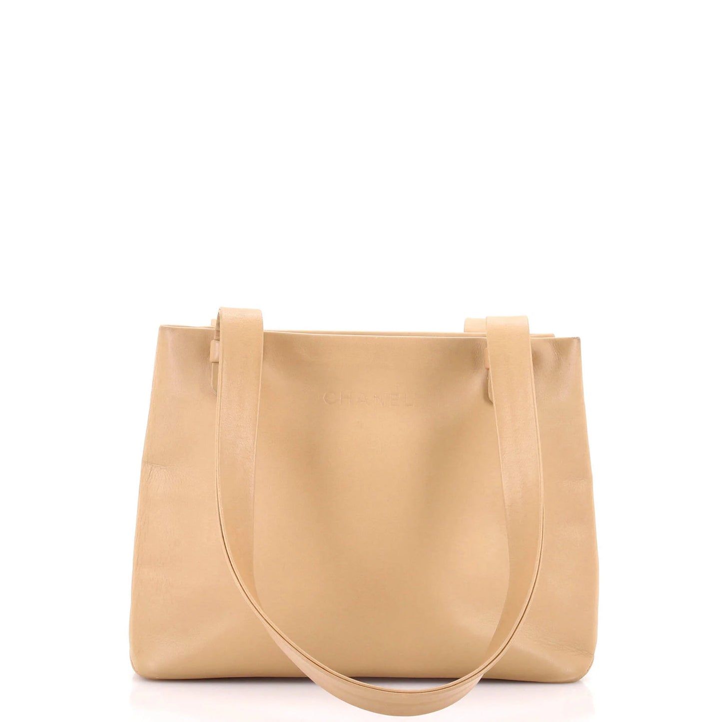 Chanel Vintage Logo Tote Leather Small