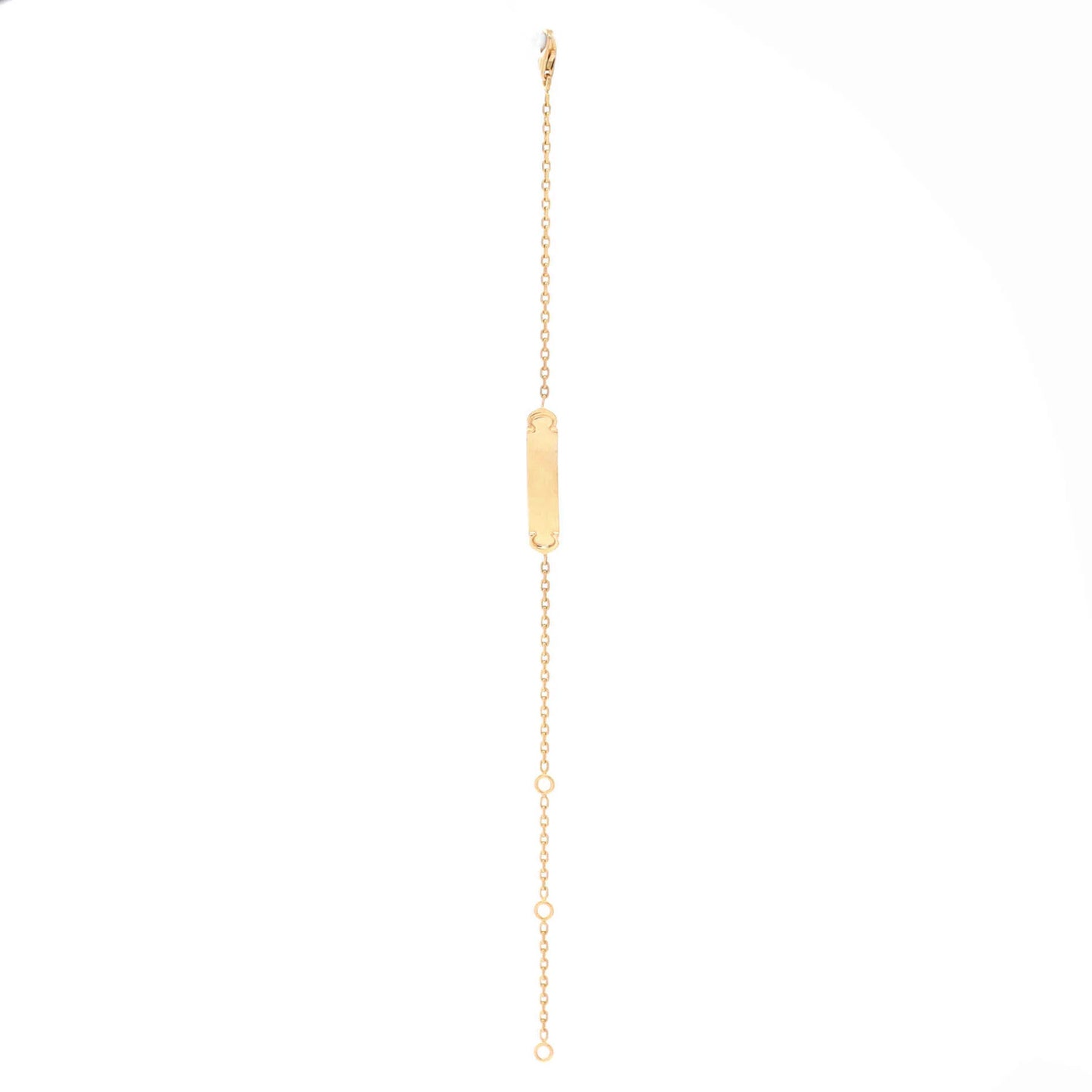 Cartier C Logo Plaque Chain Bracelet 18K Yellow Gold