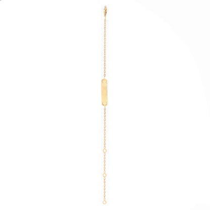 Cartier C Logo Plaque Chain Bracelet 18K Yellow Gold