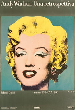 Marilyn Andy Warhol Retrospective 1990 Vintage Pop Art Poster On Linen