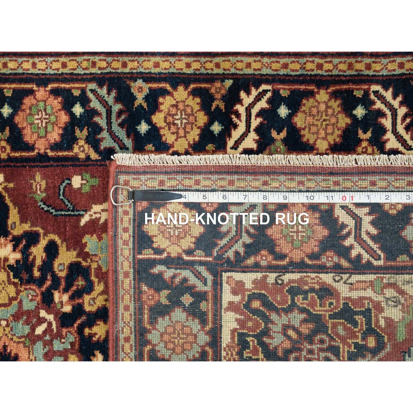 2'7"X12' Red Hand Knotted Saroogh Re-Creation 100% Wool Runner Rug