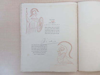 Aristophanes, Gilbert Seldes, Pablo Picasso Lysistrata 1934 Signed Picasso