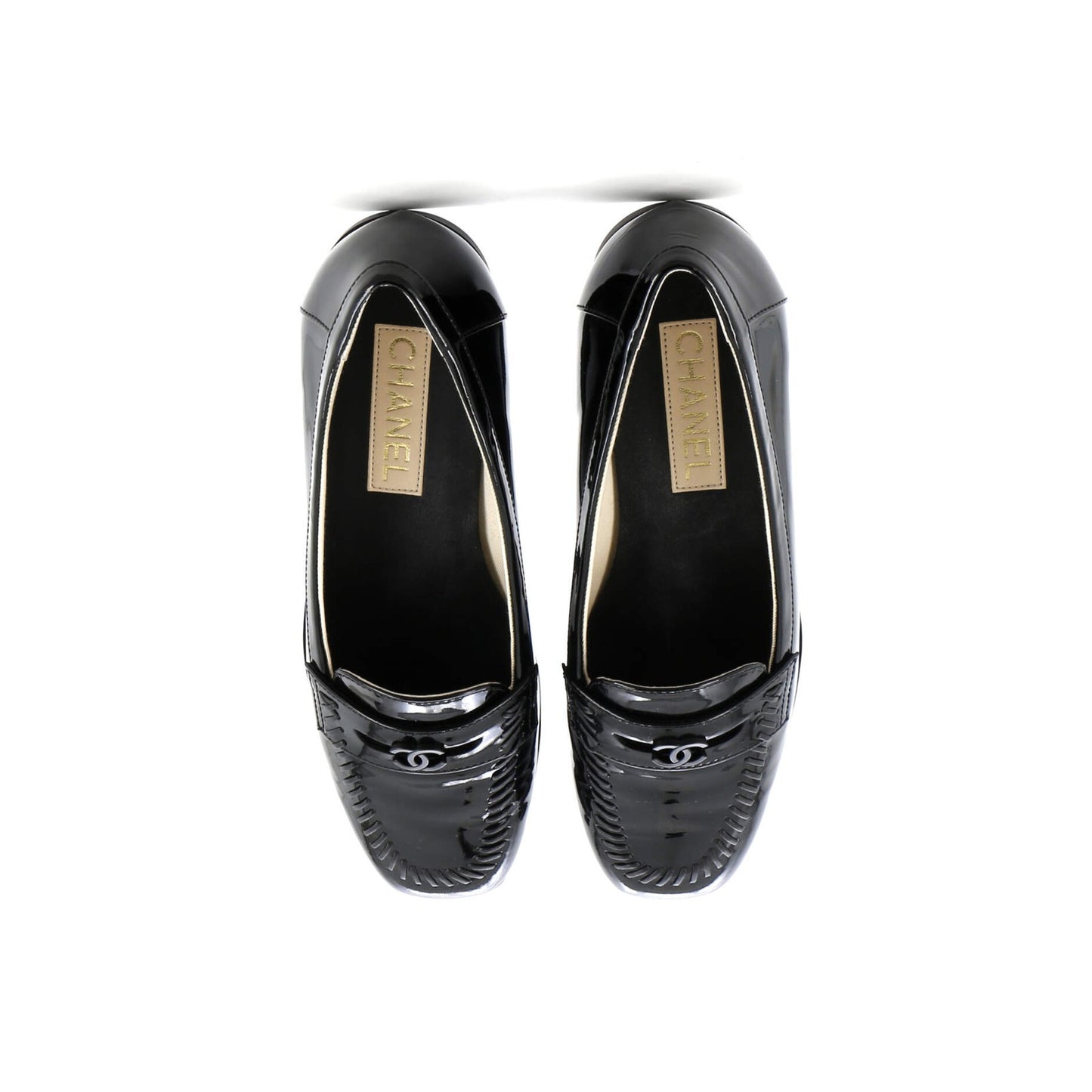 Chanel Women'S Cc Loafers Stitched Patent