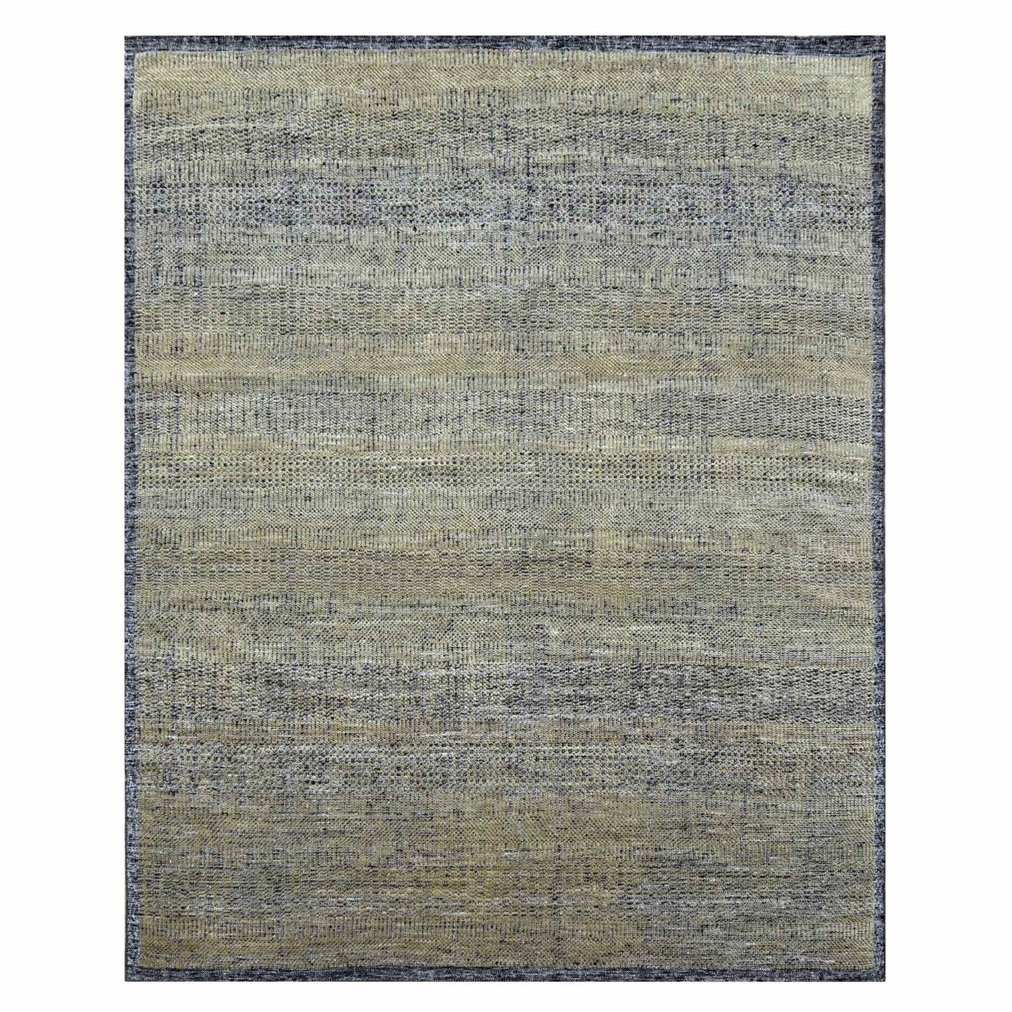 11'10"X15' Brown & Black Oxidized Grass Design Wool Hand Knotted Xl Rug