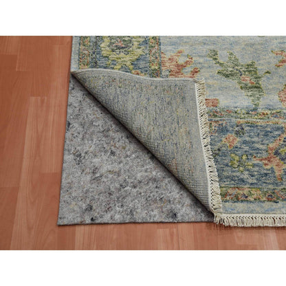 8'X10' Gray Soft Wool Hand Knotted Oushak Salt And Pepper Design Rug