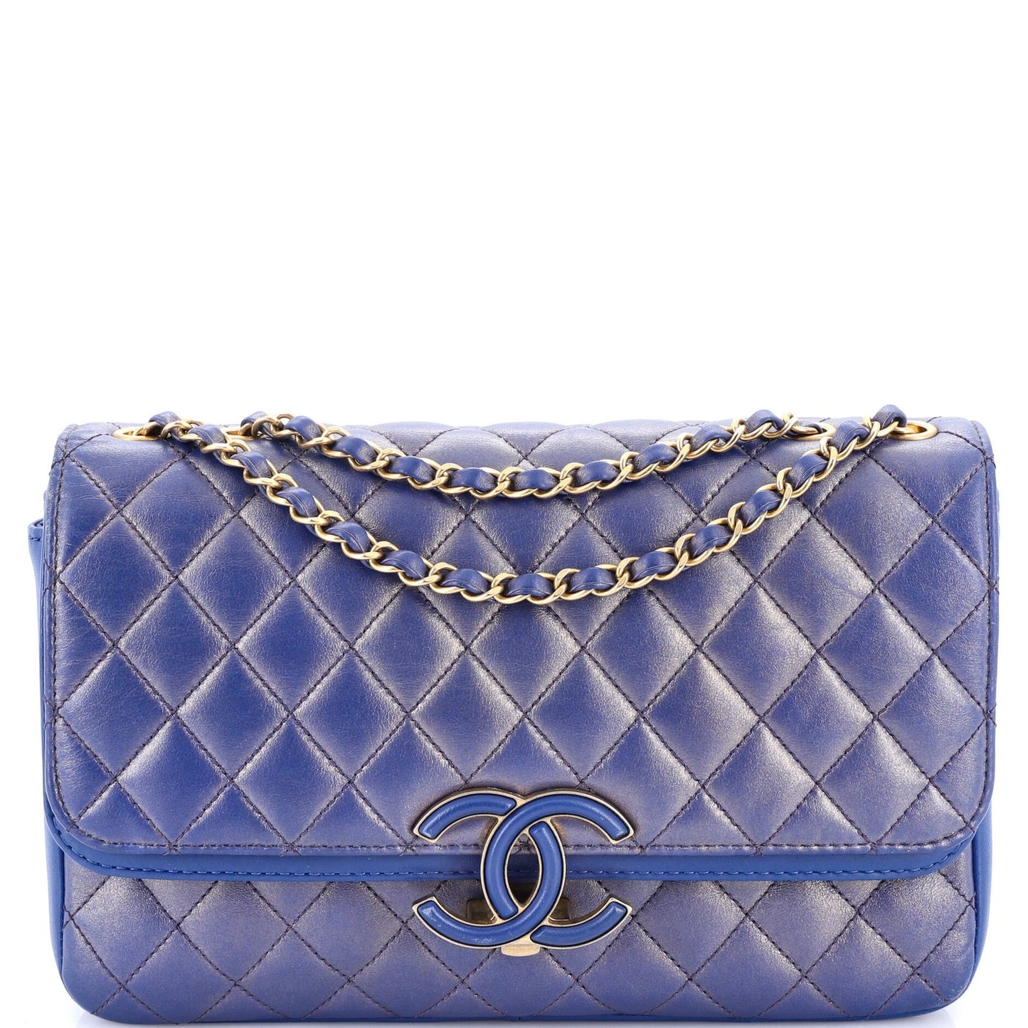 Chanel Cc Chic Double Flap Bag Quilted Lambskin Medium