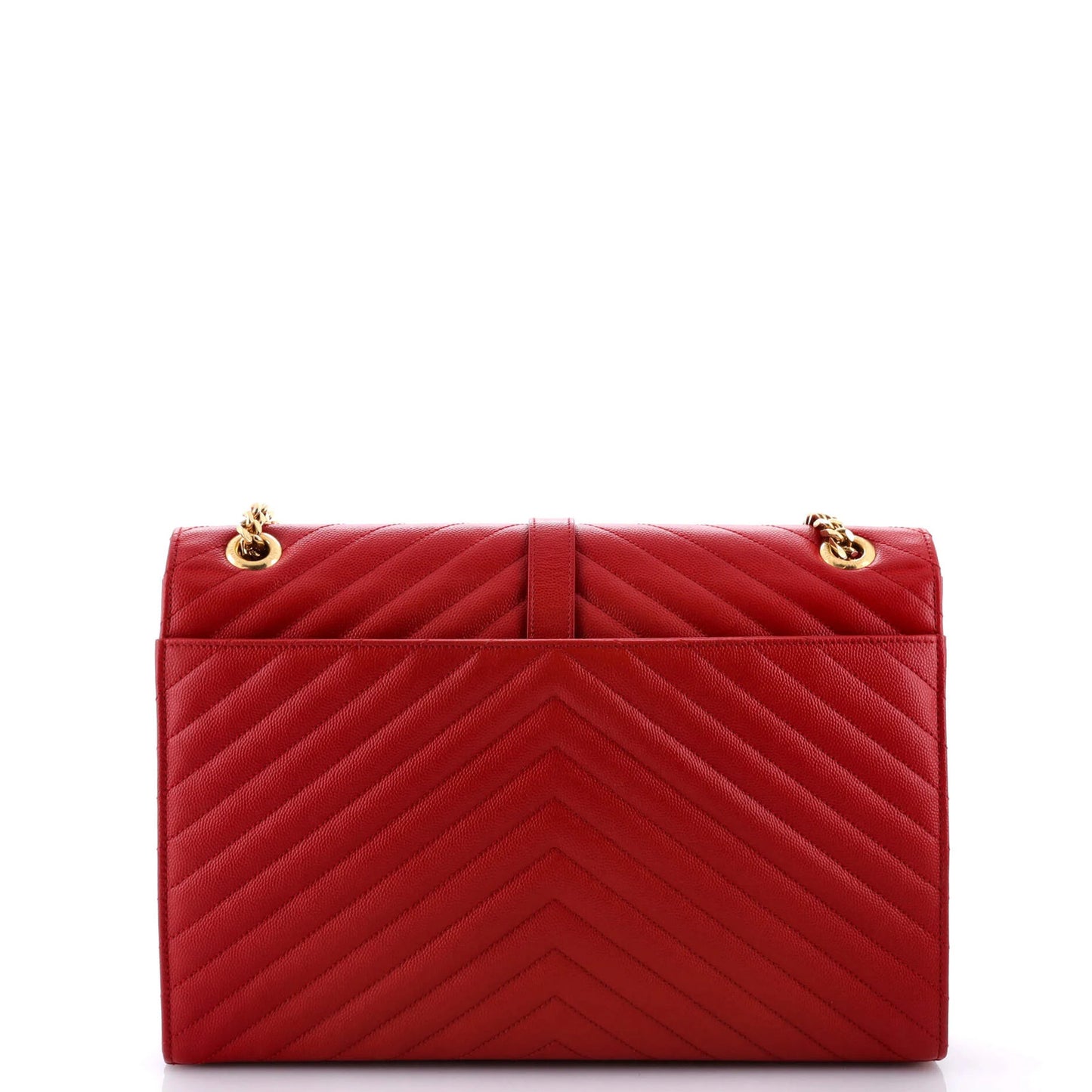 Saint Laurent Classic Monogram Envelope Satchel Matelasse Chevron Leather Large