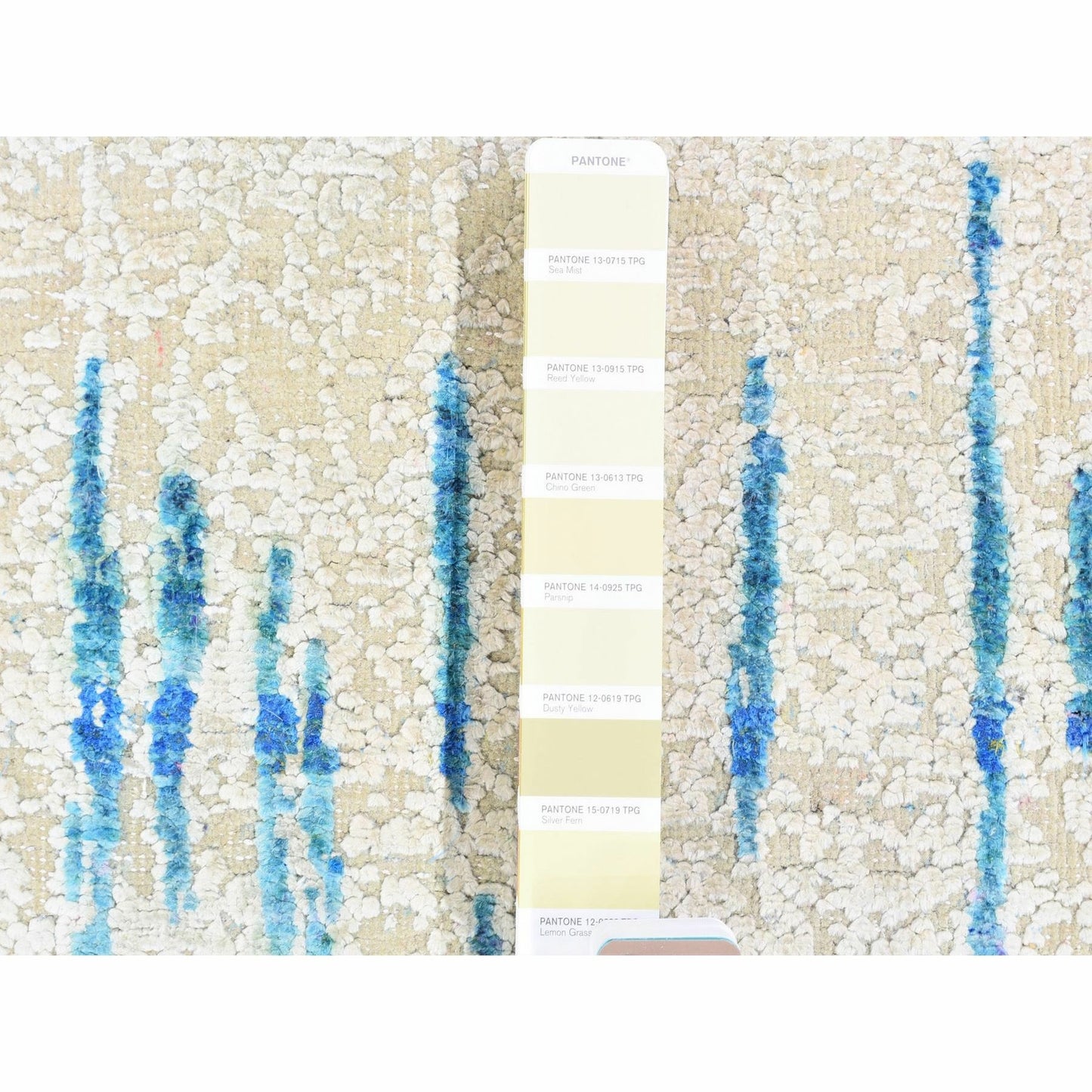 3'X10'1" Ivory The Cardiac Design Silk/Wool Hand Knotted Runner Rug