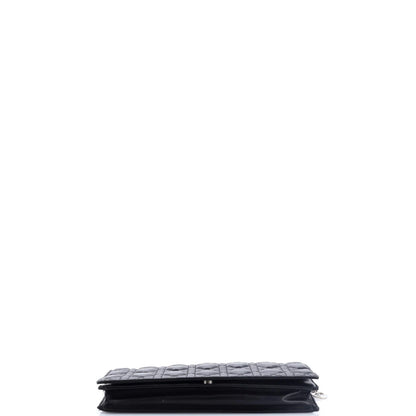 Christian Dior Lady Dior Convertible Chain Clutch Cannage Quilt Leather Long