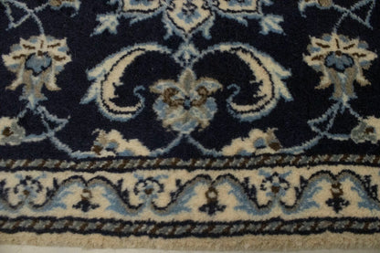 Nain Oriental Rug Small Classic Navy Floral Design Thick Pile Carpet 2'3X4'7 ft