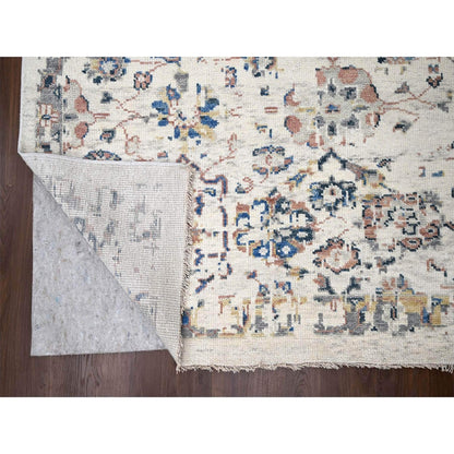 11'10"X17'8" Ivory Mahal Design 100% Wool Hand Knotted Oriental Rug