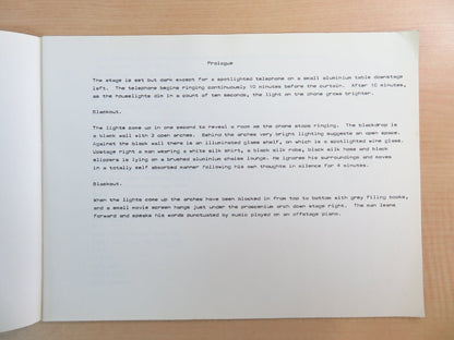 Robert Wilson Lucinda Childs I Was Sitting On My Patio 1St Edition 1978 London