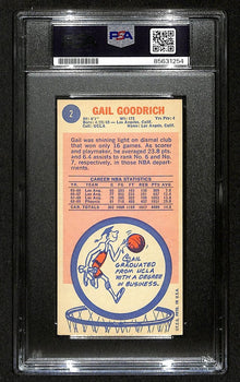 Gail Goodrich HOF Signed/Inscr 1969-70 TOPPS RC Card #2 Suns PSA/DNA 201349
