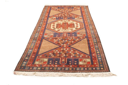 Heriz Geometric Wool Oriental Rug Farmho Hallway