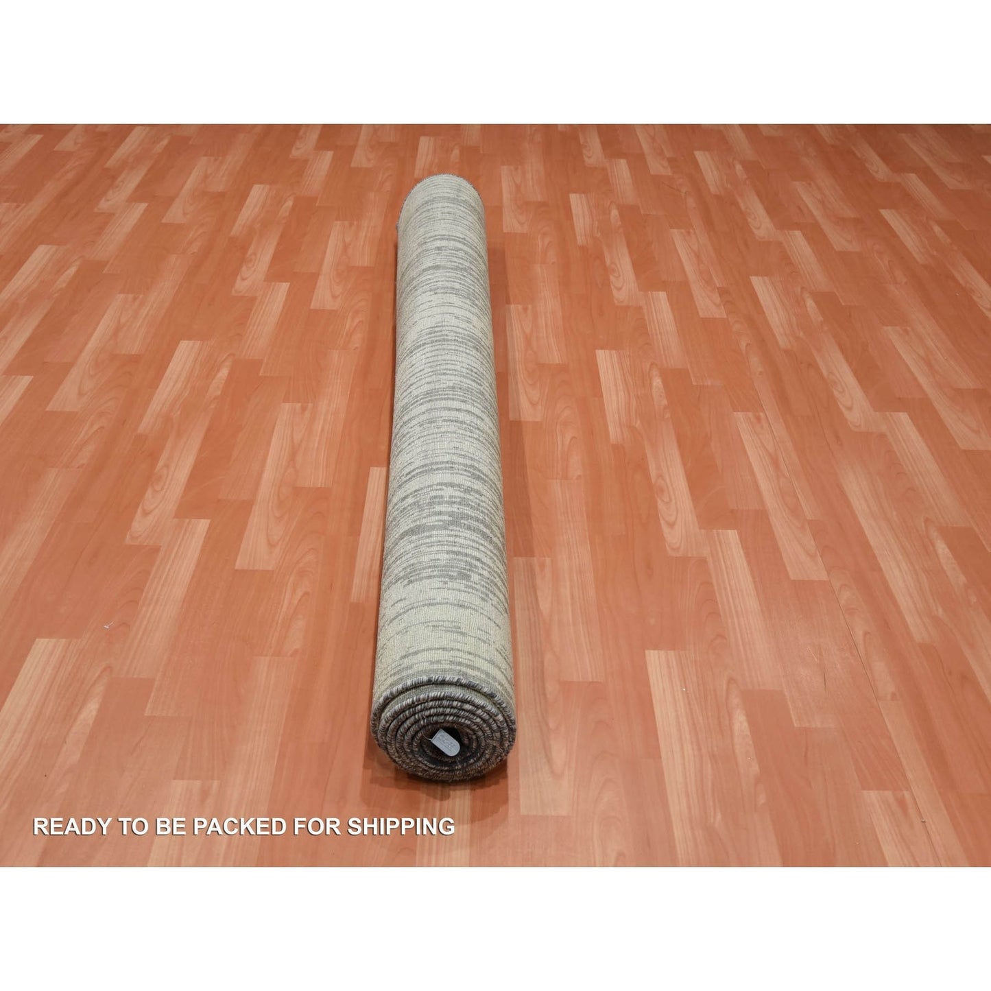 6'1"X9'2" Gray Modern Ombre Design Pure Wool Hand Knotted Rug
