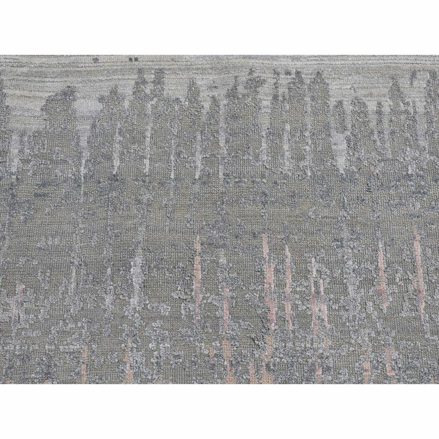 6'X6' Hand Knotted Cardiac Design Textured Wool And Pure Silk Round Rug