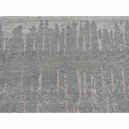 6'X6' Hand Knotted Cardiac Design Textured Wool And Pure Silk Round Rug