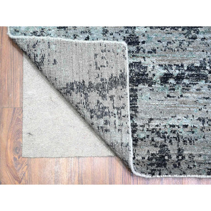 8'10"X12'9" Cloud Gray Modern Galaxy Design Pure Wool Hand Knotted Rug