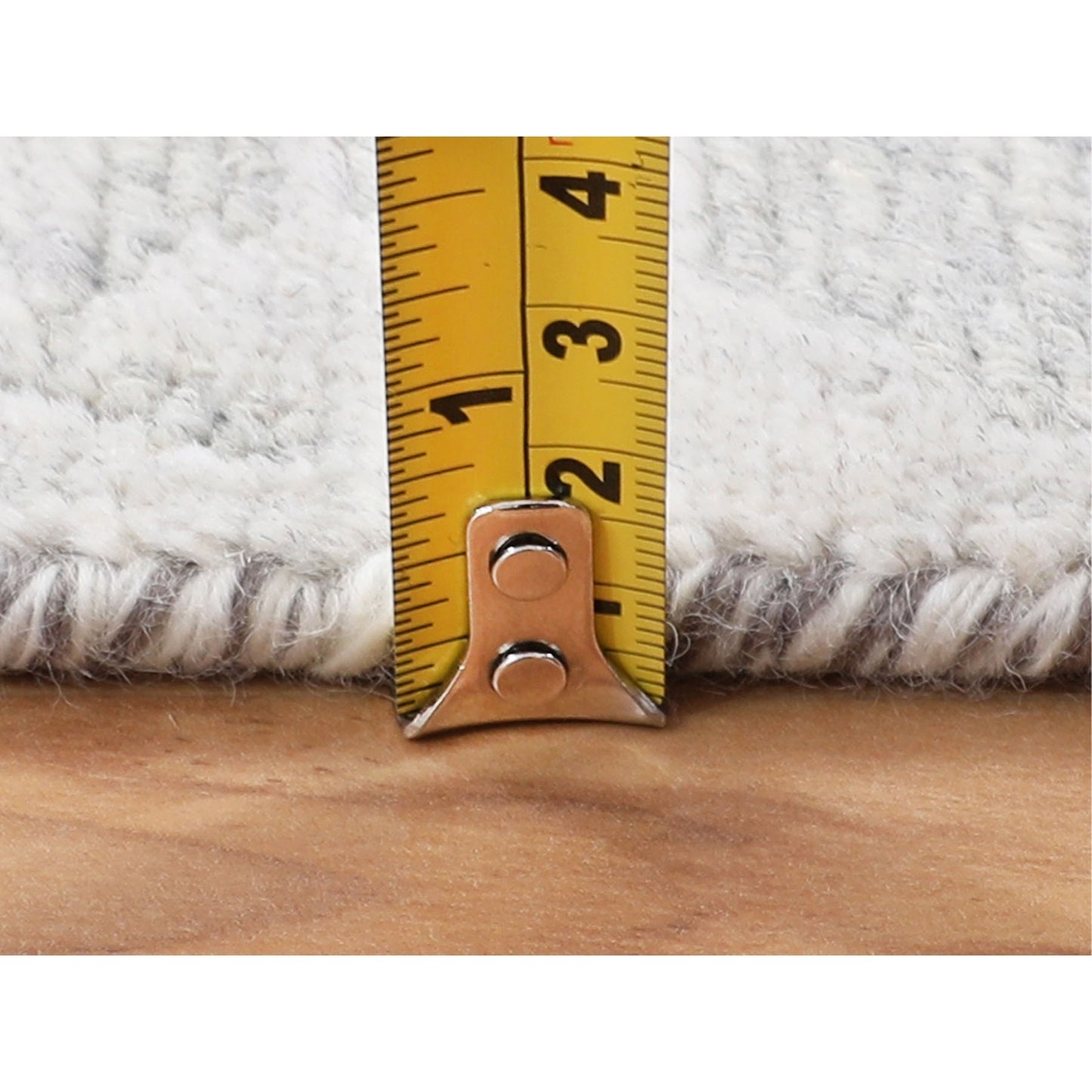 2'6"X8' Modern Hand Spun Runner Undyed Natural Wool Hand Knotted Rug