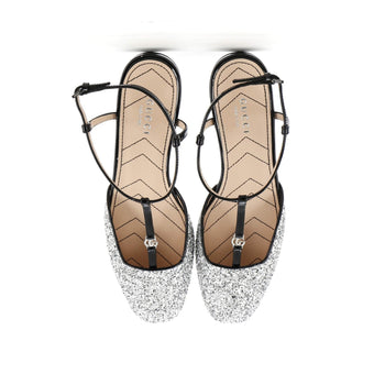 Gucci Women'S Gg Slingback Flats Glitter And Patent