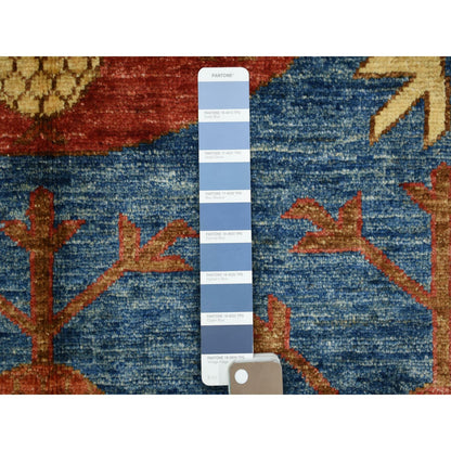 5'9"X7'10" Blue Turkeman Ersari With Khotan Design Soft Wool Oriental Rug