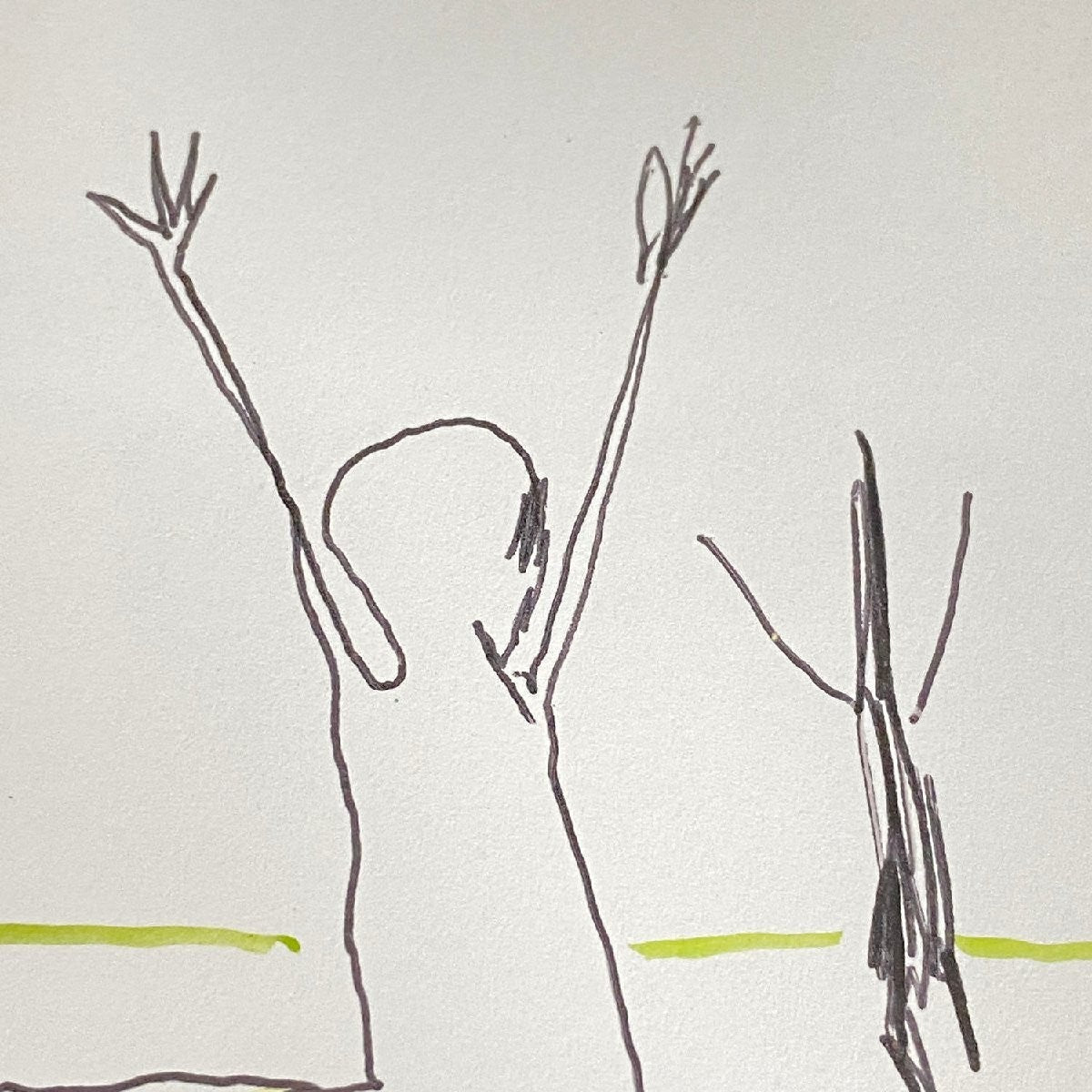 Mark Kostabi 1984 Original Painting Drawing Black Ink On Paper Signed Coa
