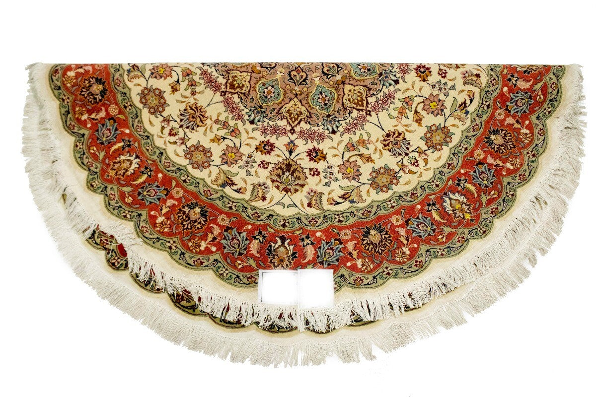 Extra Fine Hand-Knotted Floral Kork Wool & Silk