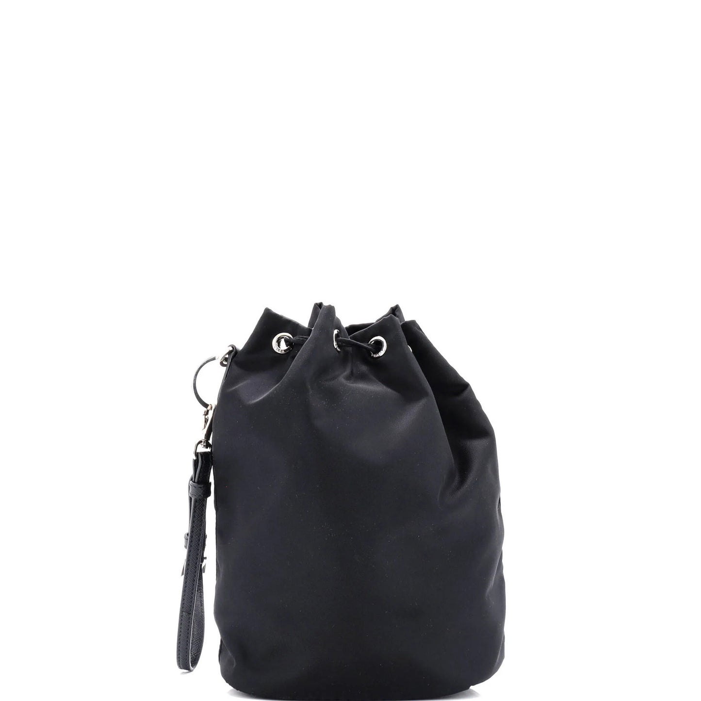 Prada Drawstring Wristlet Bucket Bag Tessuto Small