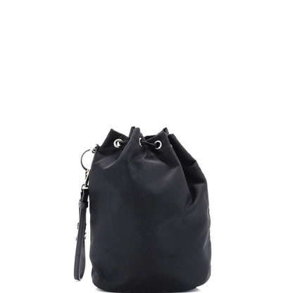 Prada Drawstring Wristlet Bucket Bag Tessuto Small