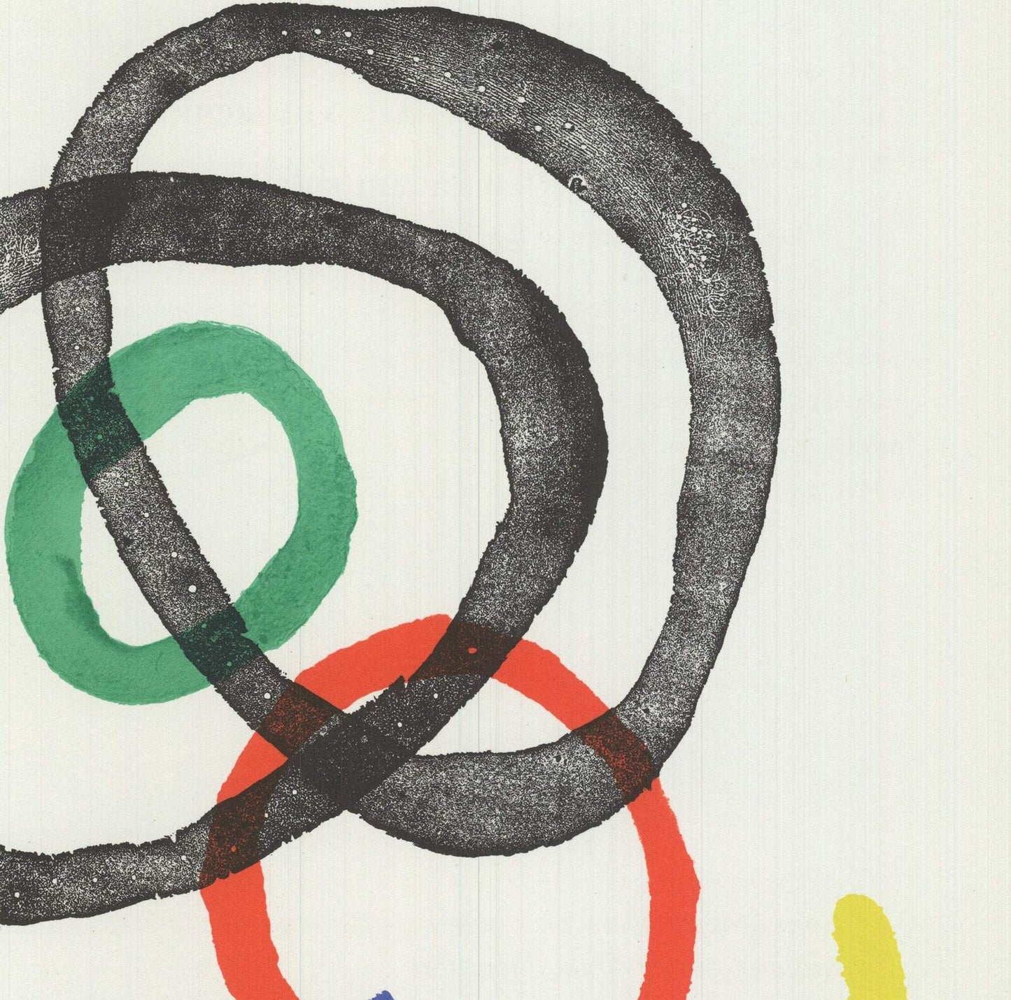 Joan Miro Swirl From Dlm Number 169 " Lithograph Surrealism Black