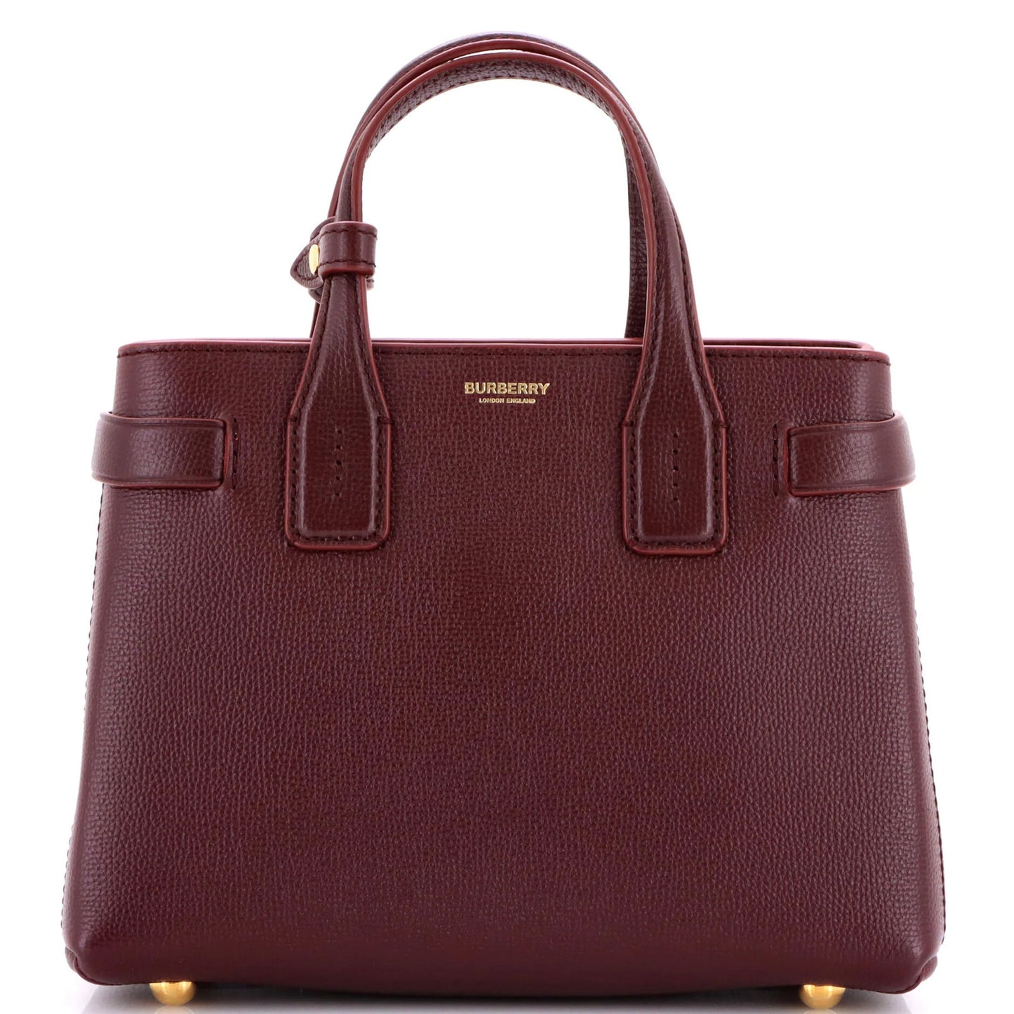 Burberry Banner Nm Tote Leather With House Check Canvas Small