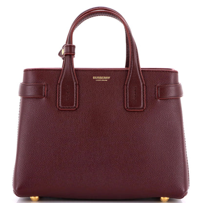 Burberry Banner Nm Tote Leather With House Check Canvas Small