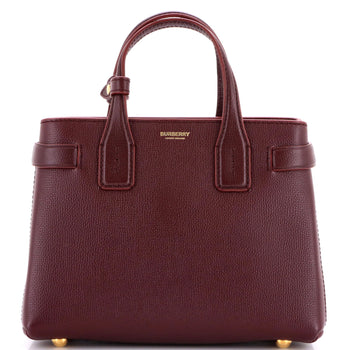 Burberry Banner Nm Tote Leather With House Check Canvas Small