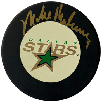Mike Modano Autographed Official Stars Pucks