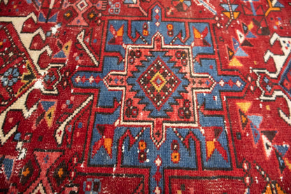 Semi-Antique Hand-Knotted Tribal Red Oriental Runner Rug Kitchen Carpet 3x9 Ft